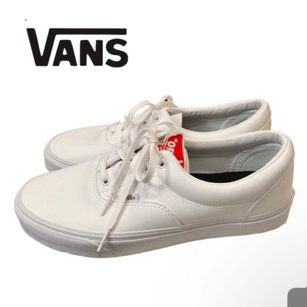 VANS Era Classic Tumble Truewhite Leather Women's Sneakers Skate Shoes NEW 10